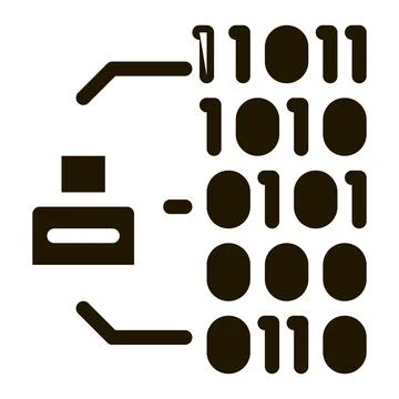 Binary Code Icon Vector Glyph Illustration Stock Illustration