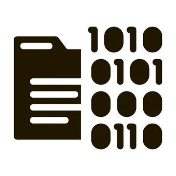 Binary Code Icon Vector Glyph Illustration Stock Illustration