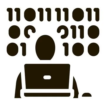 Binary code icon Vector Glyph Illustration Stock Illustration
