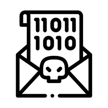 Binary Code Icon Vector Outline Illustration Stock Illustration
