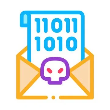 Binary Code Icon Vector Outline Illustration Stock Illustration