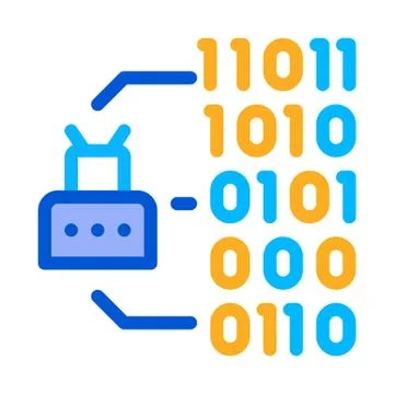 Binary Code Icon Vector Outline Illustration Illustrazione stock