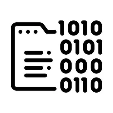 Binary Code Icon Vector Outline Illustration Stock Illustration