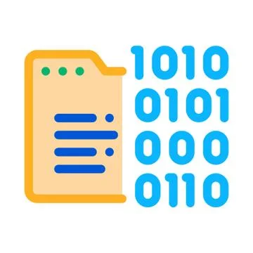 Binary Code Icon Vector Outline Illustration Illustrazione stock