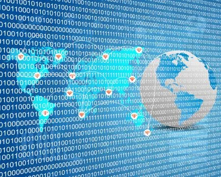 Binary code 库存插图