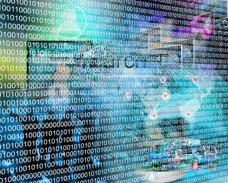 Binary code 库存插图