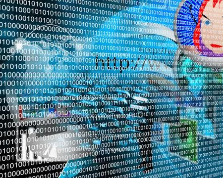 Binary code 库存插图