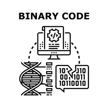 Binary code influencing genetic data structure concept 스톡 일러스트