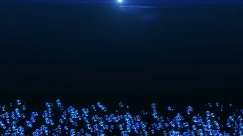 The binary code inside the bubbles rises Stock Footage 77348250