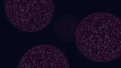 Binary code inspired circular pattern formed by dots Stock Footage 311590064