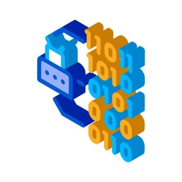 Binary Code isometric icon vector illustration Stock Illustration