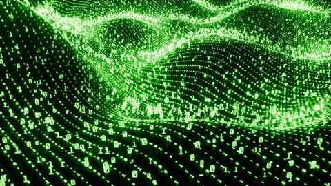 Binary Code Landscape Green Illustrazione stock