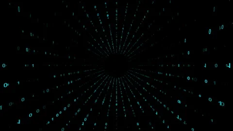 Binary code light tunnel video animated background Stock Footage 339649951
