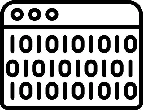 Binary Code Line Icon Design Stock Illustration