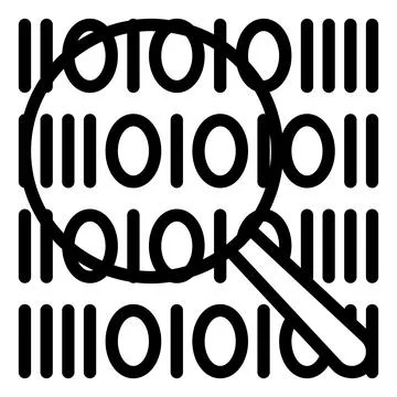 Binary code line icon vector illustration isolated on white background イラスト素材