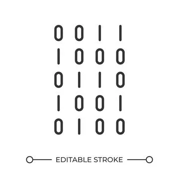 Binary code linear icon Stock Illustration