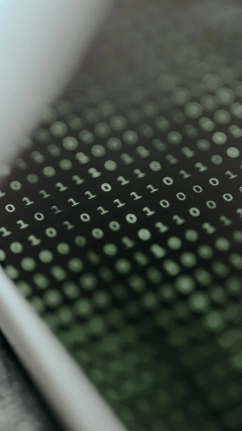 Binary code, lines of 0s and 1s flowing across the screen Stock Footage 331127358