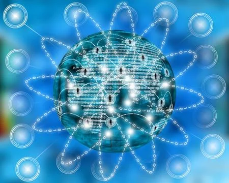 Binary code link Stock Illustration