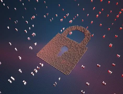 Binary code lock, data security protection Stock Illustration