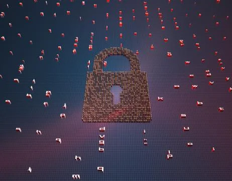 Binary code lock, data security protection Stock Illustration