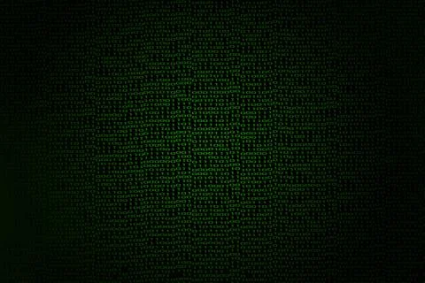 Binary code made by green digits on a black background Illustrazione stock