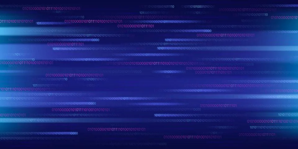 Binary code matrix background with cyber data Stockillustratie