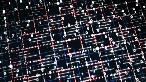 Binary Code Matrix Data Stream  Animation. Abstract Technology Background Stock Footage 138698144