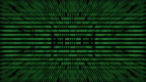 Binary Code Matrix Digital Background in Green Stock Illustration