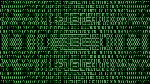 Binary Code Matrix Digital Background in Green Stock Illustration
