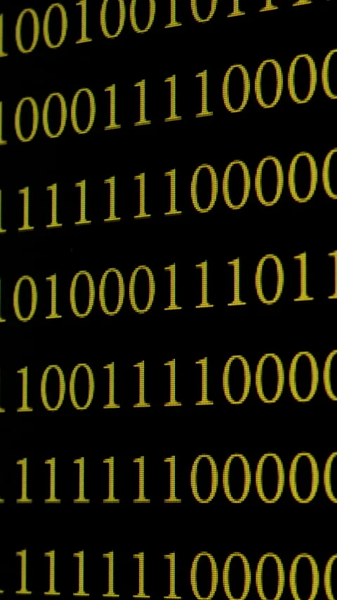 Binary code matrix on a digital screen Stock Footage 314156508
