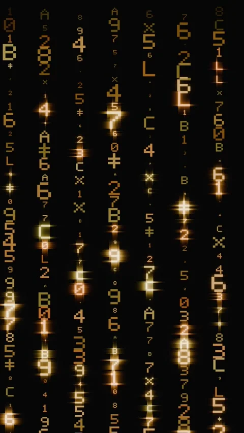 Binary code matrix with glowing digital numbers flowing Stock Footage 346662304
