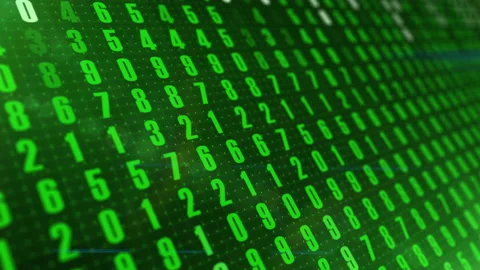 Binary code matrix with glowing green symbols. Information technology, computer 스톡 동영상 153001752