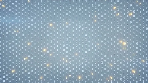Binary code matrix with glowing symbols seamless loop 3D render animation Stock Footage 111151292