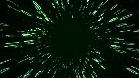 Binary code matrix tunnel animation with glowing green technology background Stock Footage 346643179