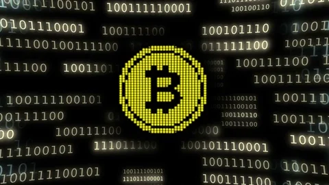 Binary code mined bitcoin Stock Footage 85402999