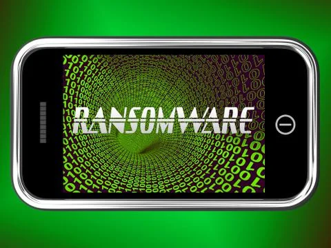 Binary Code On Mobile Showing Technology イラスト素材