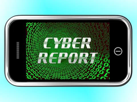 Binary Code On Mobile Showing Technology イラスト素材