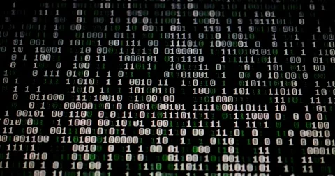 Binary code in monitor close-up concept hacking security IT technology 스톡 동영상 334022102