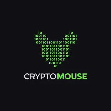 Binary code mouse logo icon vector template on black background Stock Illustration