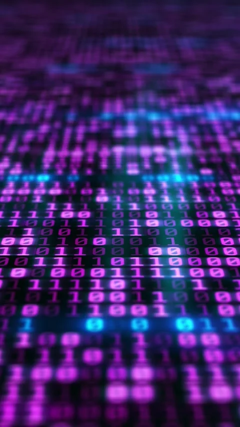 Binary code moving in digital space. Stock Footage 253486574