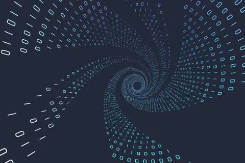 Binary code network connection, future technology data transmission Illustrazione stock