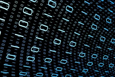 Binary code network connection, future technology data transmission Stock Illustration