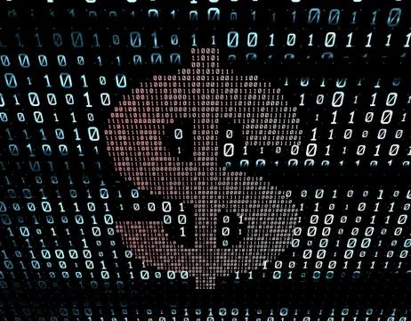 Binary code network matrix, dollars, data transmission and storage Stock Illustration