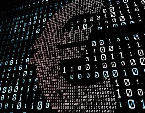 Binary code network matrix, Euro, data transmission and storage Stock Illustration
