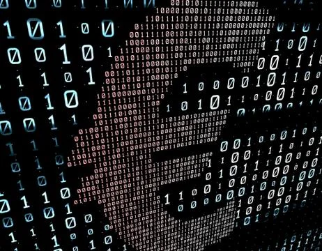 Binary code network matrix, Euro, data transmission and storage Stock Illustration