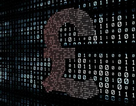 Binary code network matrix, sterling, data transmission and storage Stockillustratie