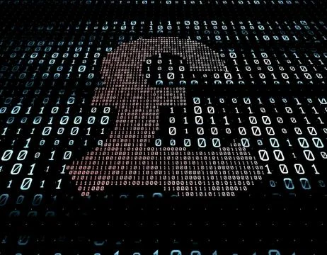 Binary code network matrix, sterling, data transmission and storage Stockillustratie