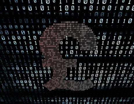 Binary code network matrix, sterling, data transmission and storage Stock Illustration