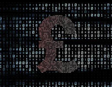 Binary code network matrix, sterling, data transmission and storage イラスト素材