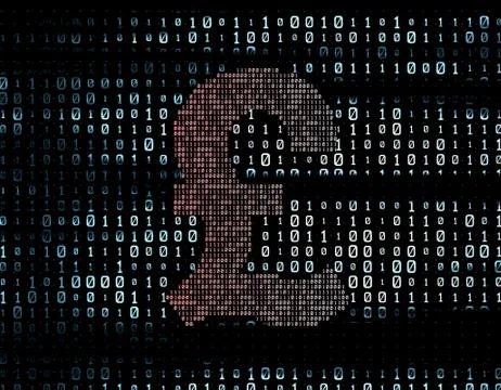 Binary code network matrix, sterling, data transmission and storage Stock Illustration